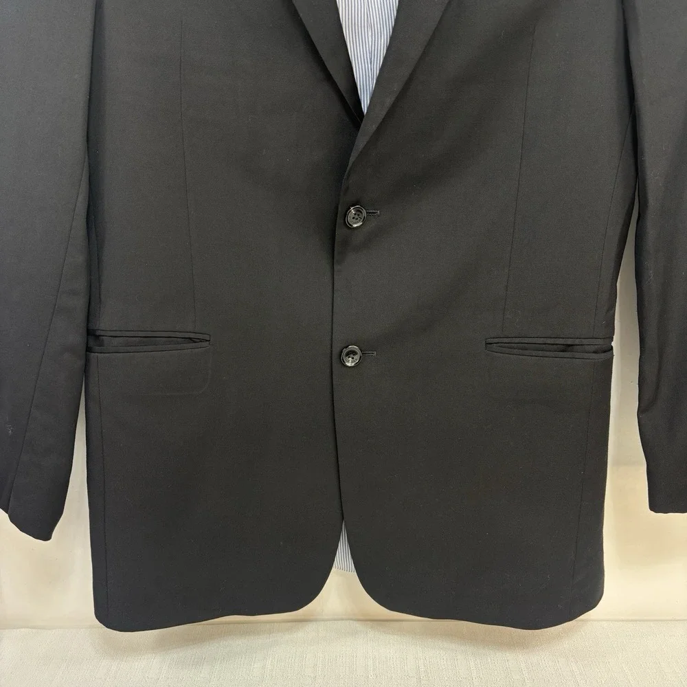 Tommy Hilfiger Suit Jacket Mens Size 40L Black 100%‎ Wool Blazer Sports Coat